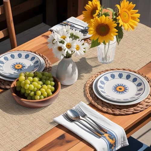 Minimalist Beige Table Runner for Dining Table Rustic Neutral Modern