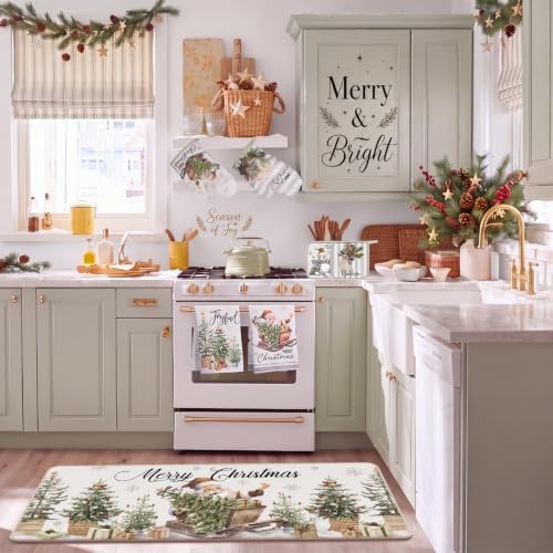 HunnmingRe 10 Pcs Neutral Christmas Kitchen Decor Accessories Set for