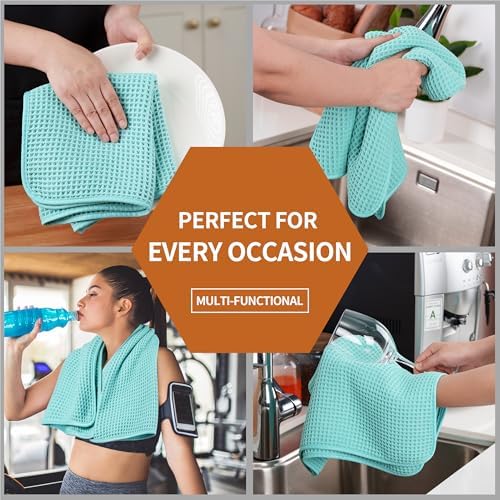Microfiber Waffle Hand Towels, 2 Pieces, Soft, Absorbent, Fast Drying