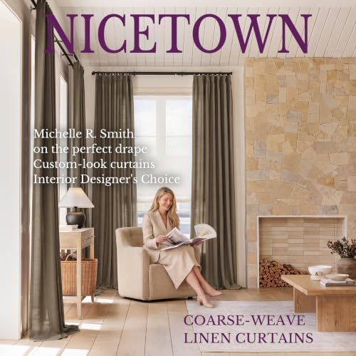 NICETOWN Pinch Pleated Oatmeal Curtains 108 Inches Long 2 Panels