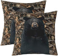jejeloiu Bear Throw Wild Animal Pillow Cases 22"x22" Soft