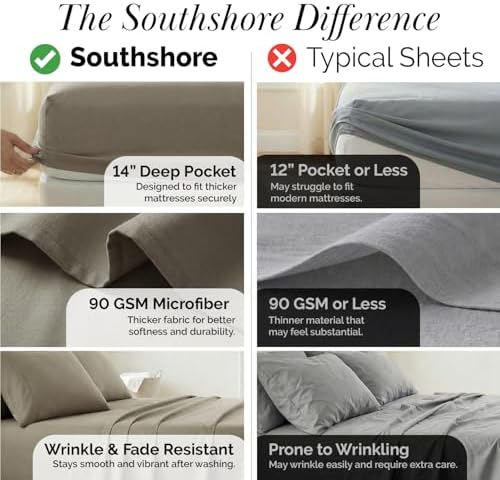 Southshore Fine Living 3 Piece Premium Bedding Set Taupe Sheets Queen