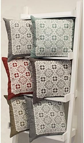 Creative Home Ideas Set of 2 Lace & Embroidery Applique Pillow Covers