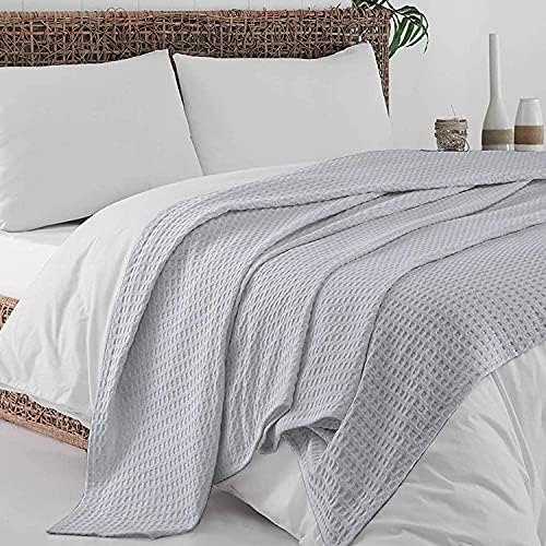 King Size Waffle Blankets - 100% Cotton Blankets for King Size Bed