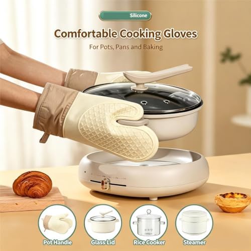 Kitchen 2‐Piece Silicone Oven Mitts for Baking, Cooking and BBQ Use