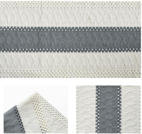 Artoid Mode Dark Grey Farmhouse Rustic Table Runner 12x120 Inch