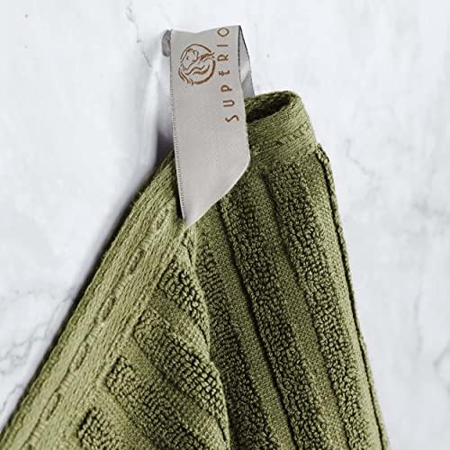 SUPERIOR Cotton 4-Piece Solid and Ribbed Hand Towel Set, Hand Towels