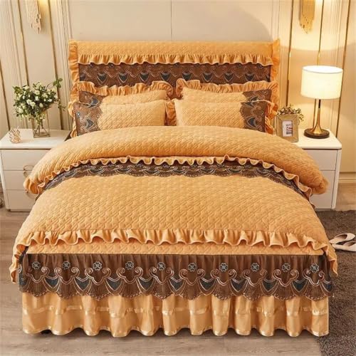 Duvet Cover Set For Adults Quilted Fleece Lace Winter Warm Room Decor