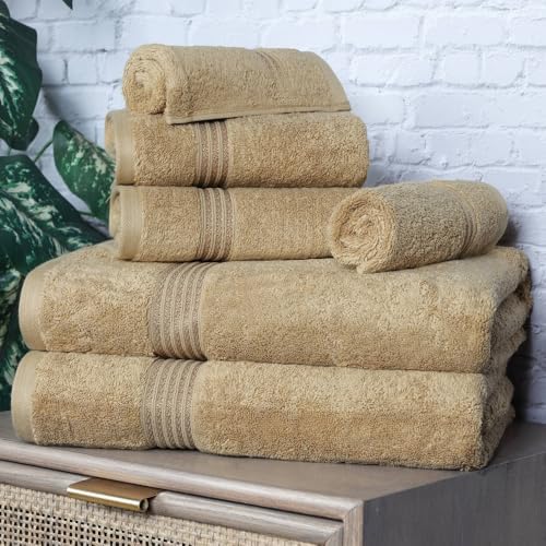 Super Absorbent 600 GSM Egyptian Cotton Bath Towels Set of 6 Solid