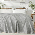 Exclusivo Mezcla Soft Fleece King Size Blanket for Bed, Light Grey