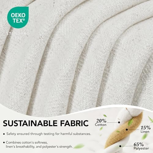 Deconovo Light Filtering Sheer Curtains 108 Inches Long for Living