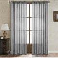 Solid Color Sheer Window Curtains 2 Panels Window Voile Panels Semi