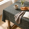 Horaldaily Taupe Cross-Star Table Cloth, 60×84 Inch, Rectangular