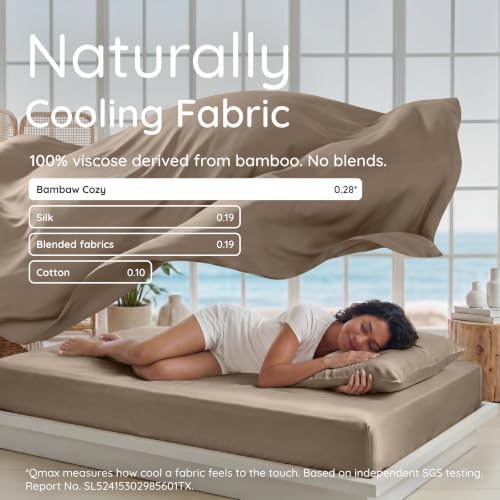 Bambaw 100% Viscose Derived from Bamboo Fitted Sheets Queen Size