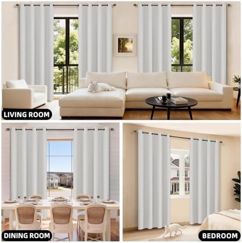 Linen Textured 100% Blackout Curtains - Thermal Insulated & Energy