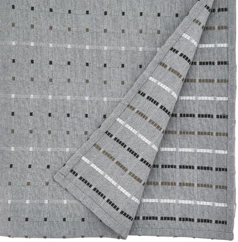 Fennco Styles Modern Stitched Line Tablecloth 70" W x 70" L - Grey