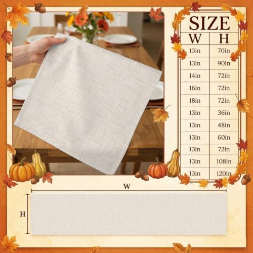 Cream Beige Table Runner 72 Inch Long Dresser Scarves Cotton Linen