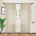 cololeaf Linen Curtains Natural White Curtains 84 inches Long Neutral