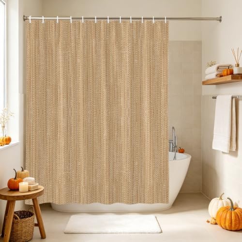 Long Shower Curtains 72" x 84", Sand Beige Washable Shower Curtain for