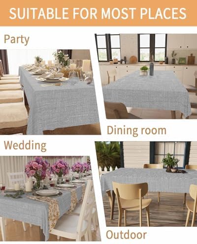 Grey Burlap Texture Tablecloth Rectangle Table Cloth 60x120