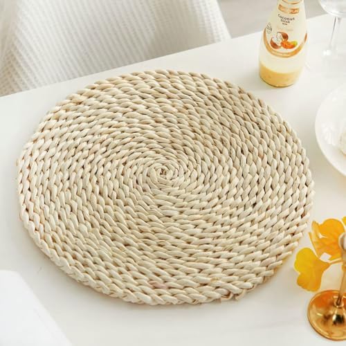 Modern Dining Room Placemats Set of 8, 14.97 in / 38 CM, Round with