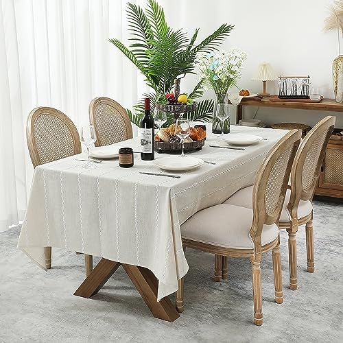 Chassic 60 x 84 inches Farmhouse Style Linen tablecloths, Wrinkle