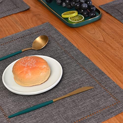 Tosewever Set of 6 Decorative Linen Placemats 12 x 18 Inches