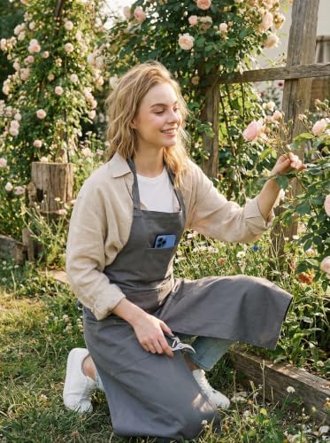 Molaxhome Split Pottery Apron with 3 Pockets Unisex with Adjustable