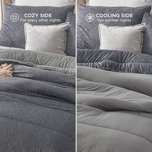 Bedsure Queen Comforter Set, Cooling & All-Season Bedding, Dark Grey