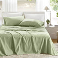 Comfort Spaces 100% Cotton Percale Sheets Queen Sheet Set 4 Pcs, Sage