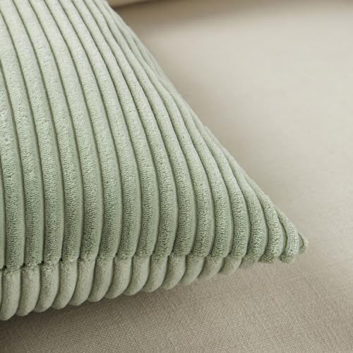 Fancy Homi 2 Packs Sage Green Decorative Throw Pillow Covers 20x20