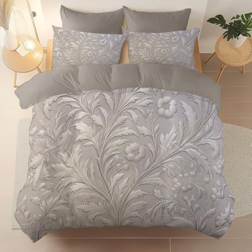 Duvet Cover King Microfiber - Reversible Exquisite Forest Leaves