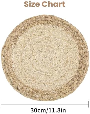 Boho Farmhouse Handmade Woven Placemats, Set of 8 - Natural Gourd