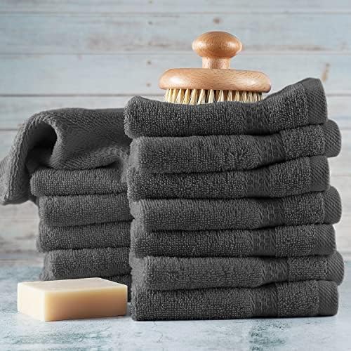 Hearth & Harbor Washcloths 12 Pack - 100% Cotton Washcloth for Body