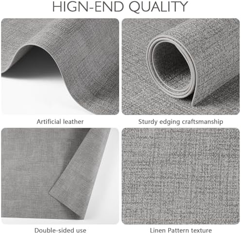 Faux Leather Placemats Set of 8 Washable PU Table mats for Kitchen