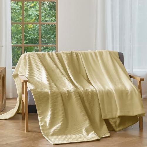 CHUFFED Cotton Waffle Blanket King Size - Plush Milk Velvet &