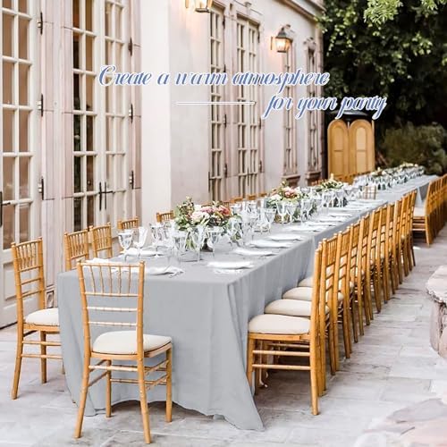 12 Pack Light Grey Tablecloths for 6ft Tables-60 x 102 Inch