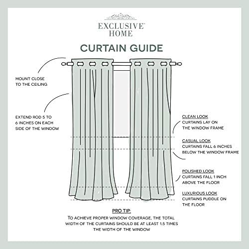 EXCLUSIVE HOME Chateau Striped Faux Silk Grommet Top Curtain Panel