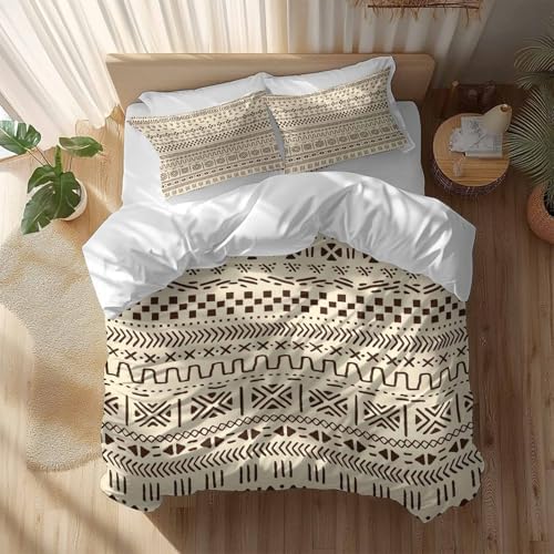 LooPoP Duvet Cover Set Queen SizeBoho Geometric Comforter Sets