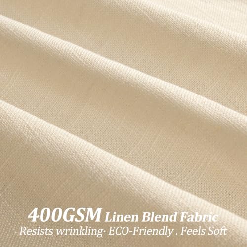 Pinch Pleated Linen Curtains 96 Inch, 2 Panels Premium 400GSM Memory