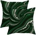 Swirl Throw Pillow Covers Set of 2, Modern Elegant Metallic Marble