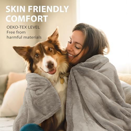DEZ FURNISHINGS Ultra Soft Plush Fleece Throw Blanket, Double Sided