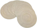 WAZAIGUR 14inch Round Placemats Set of 8 Table Mats, Cream with Golden