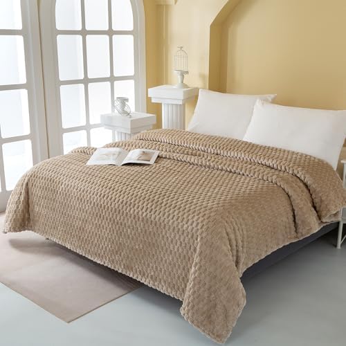 Super Soft Fuzzy Plush Blanke, Warm Fluffy Fleece Blanket for Bed