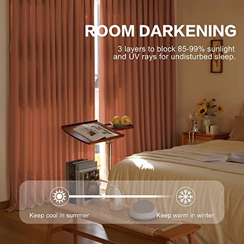 HUTO Pinch Pleat Curtains 84 Inches Long Blackout Window Treatment for