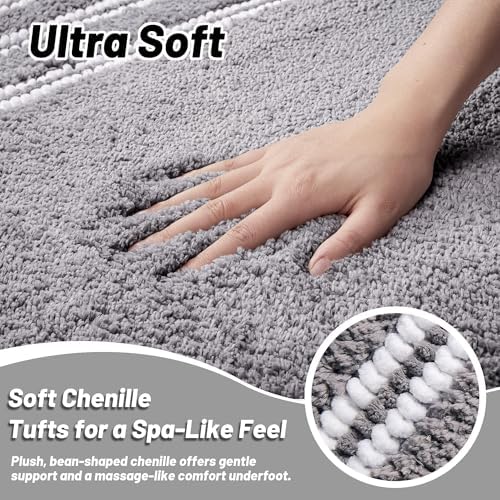 Bathroom Rugs Non Slip Washable 24x17, Ultra Soft Super Absorbent Bath