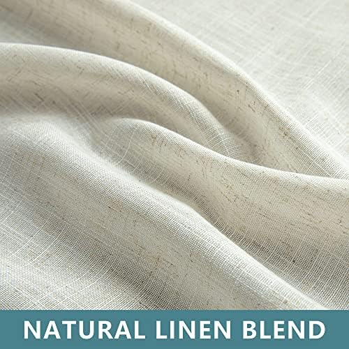 KOUFALL 108 Inch Curtains Long 2 Panels Set,Sheer Linen Light