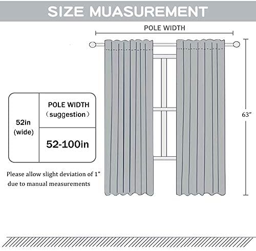 DUALIFE Grey Sheer Curtains 63 Inch Length,Faux Linen Semi Sheer