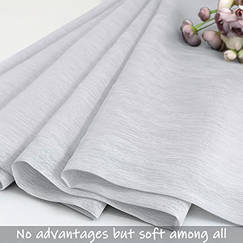 Pitalk Silver Curtains 96 Inches Long for Living Room 2 Panel Sets Rod