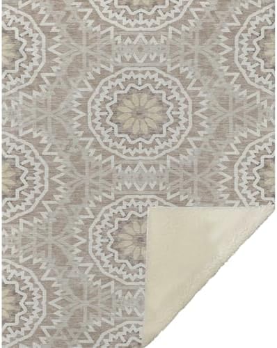 Addison Rugs ASB619 Taupe 50" x 70" Oversized Sherpa Throw Blanket